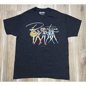 Sailor Moon Primitive Black Anime T Shirt Tee - Size Large